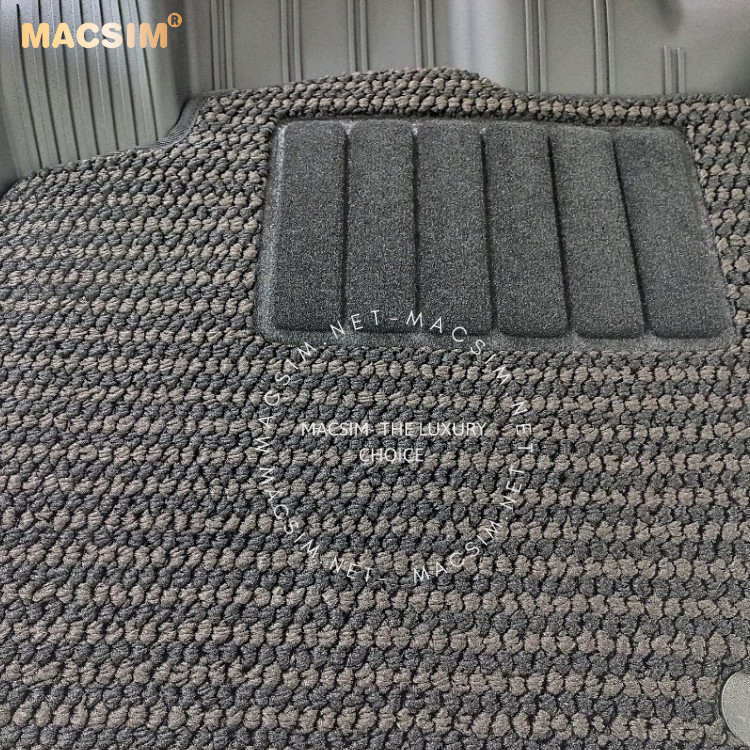 Thảm lót sàn 2 lớp xe ô tô VOLKSWAGEN TIGUAN L 2018- đến nay Nhãn hiệu Macsim 3W chất liệu nhựa TPE đúc khuôn cao cấp - màu đen