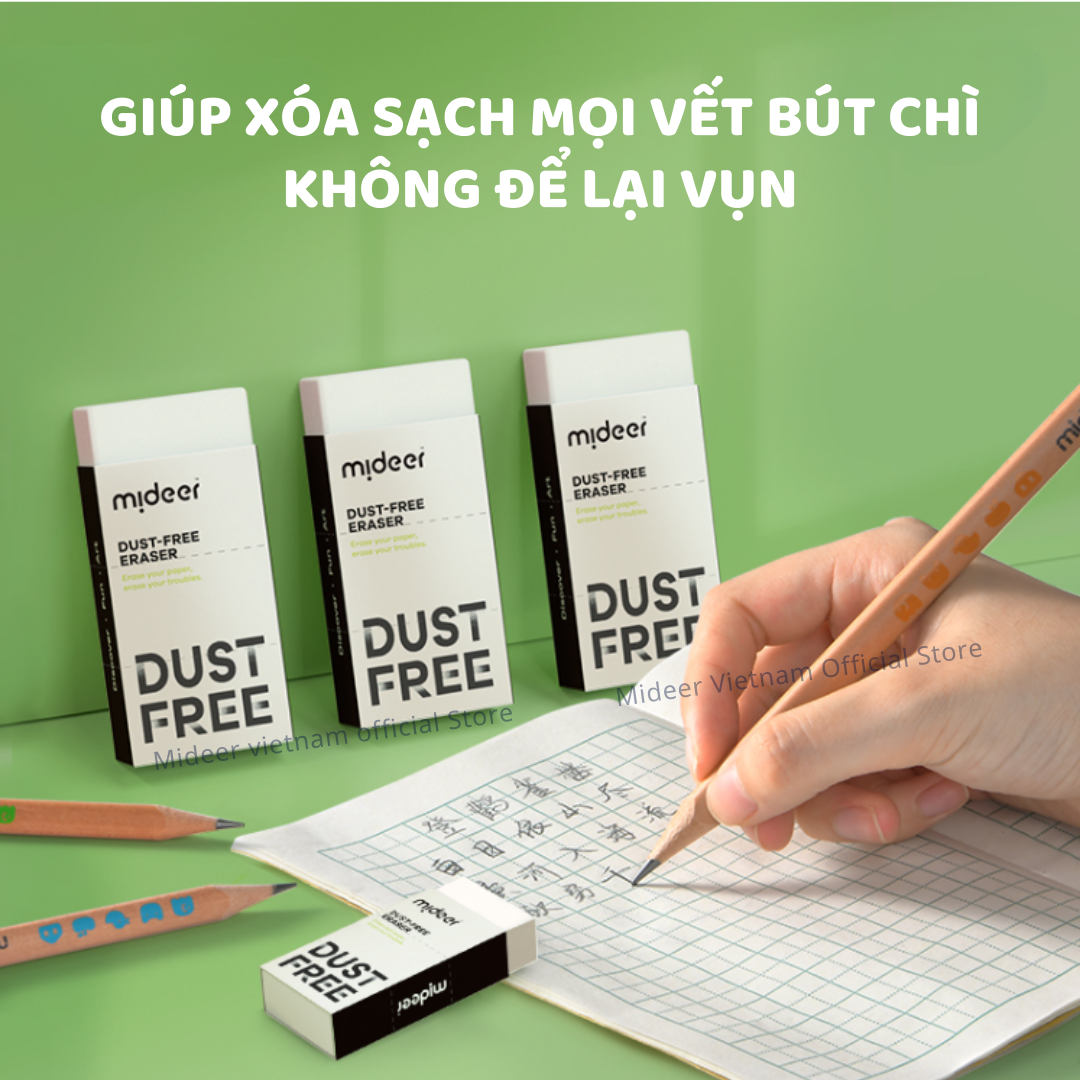 Tẩy bút chì siêu sạch, gôm tẩy không vụn Mideer Dust-free Eraser
