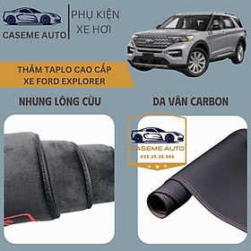 [FORD EXPLORER] Thảm Taplo 3 Lớp Dành Cho Xe FORD EXPLORER, Nhung Lông Cừu Và Da Vân Carbon Cao Cấp - Hàng Chính Hãng