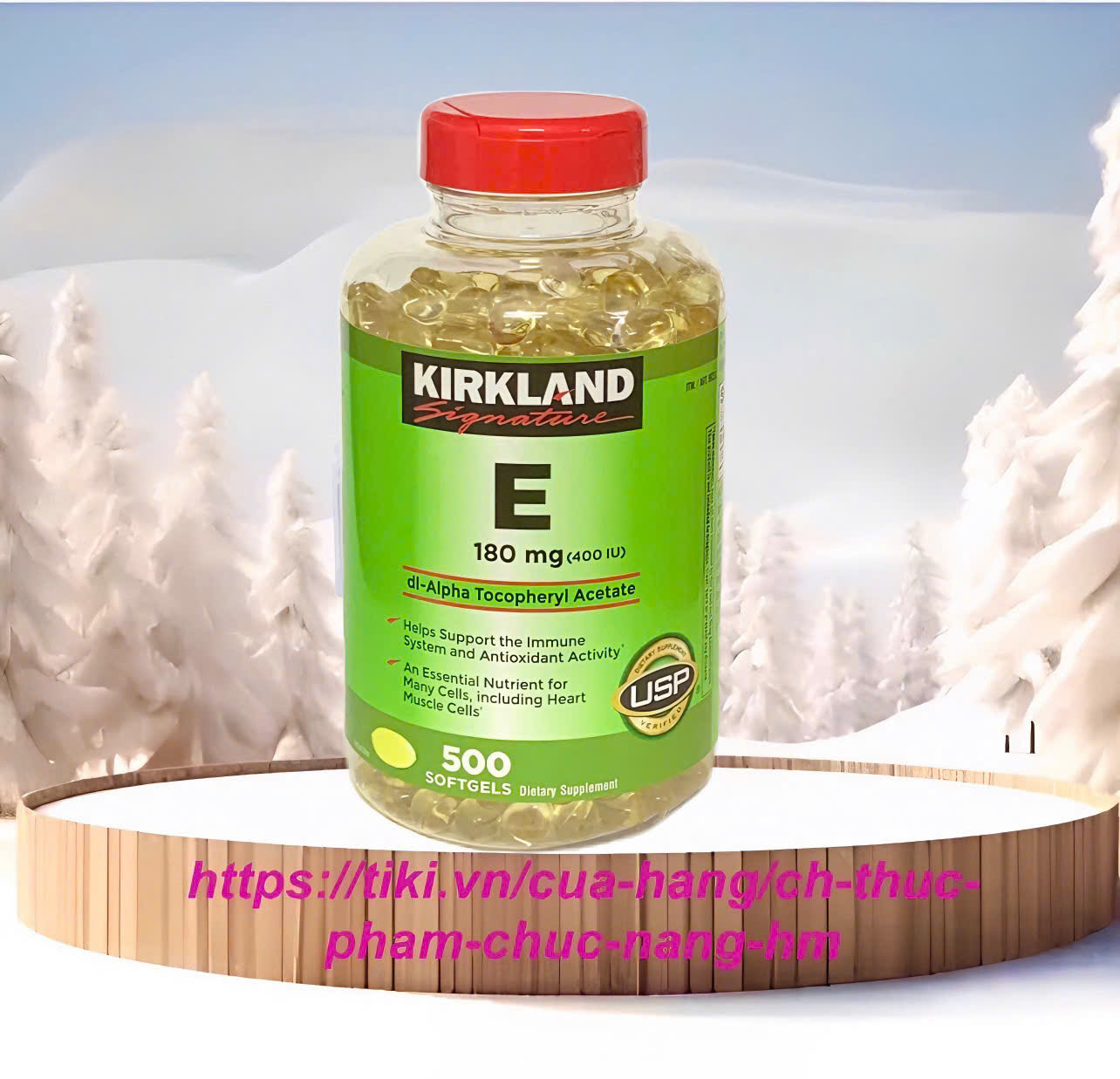 Viên uống bổ sung Vitamin E 400 IU - chai 500 viên, của Mỹ, làm đẹp da, chống lão hóa
