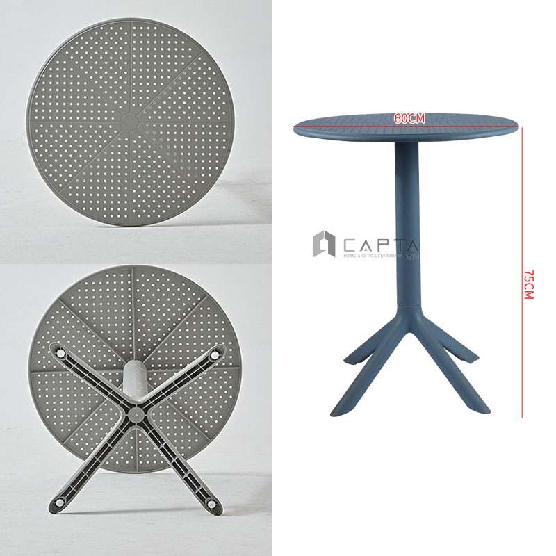 Bàn cafe nhựa đúc tròn 60 cm TE1545-06S Nội thất Capta Bàn trà Bàn tiếp khách để ngoài trời (có mái che) outdoor table