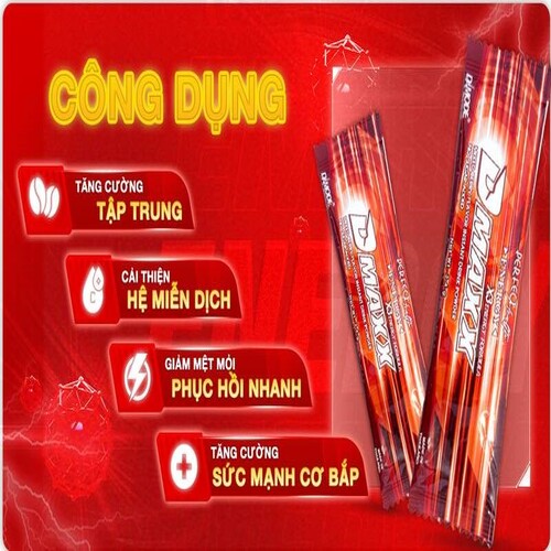 DMAXX thức uống bổ sung vitamin năng lượng không đường DAMODE 25 gói dùng thử màu đỏ
