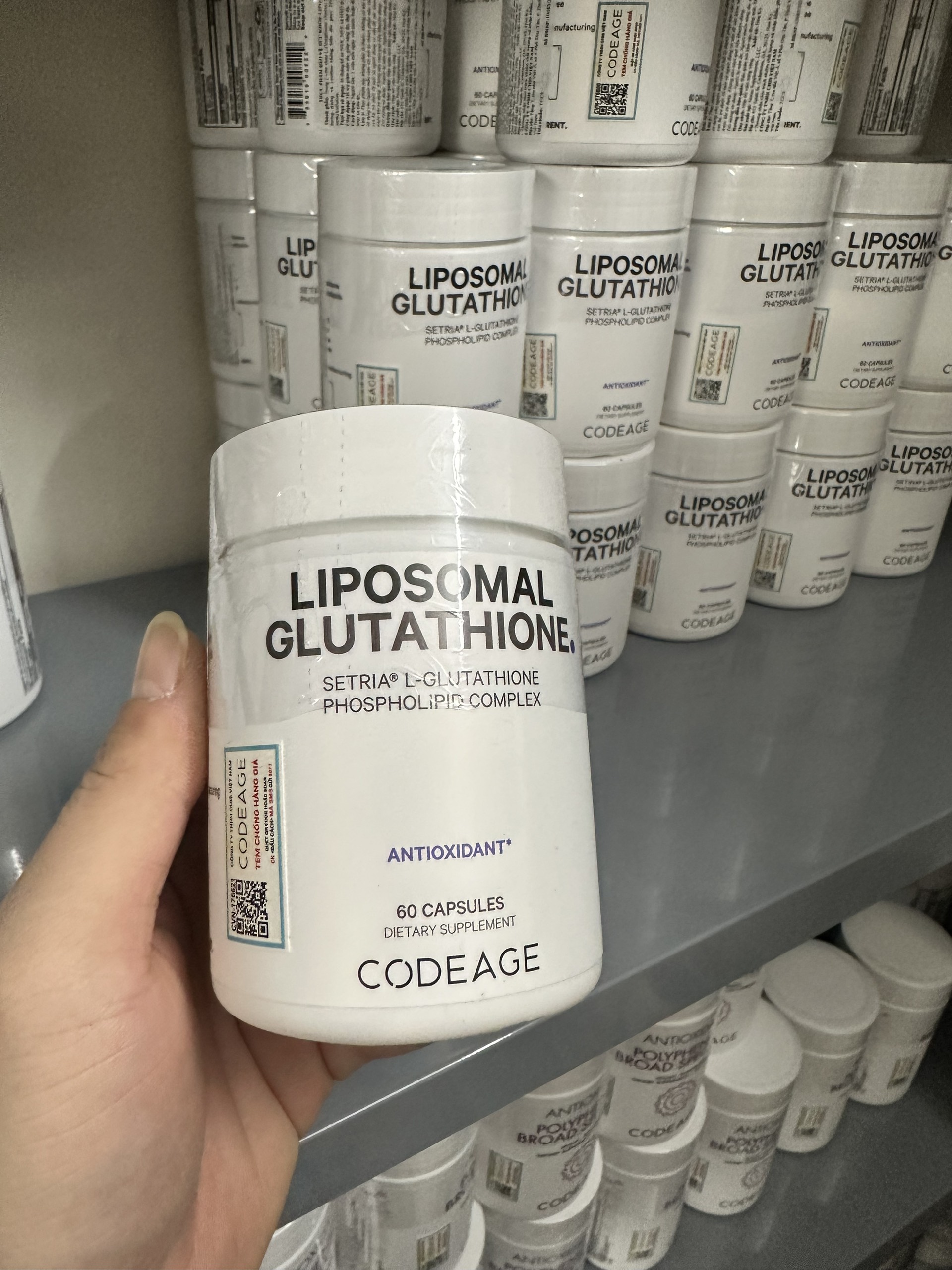 Codeage Liposomal Glutathione 1000mg - Viên Uống Trắng Da, Giảm Nám Sạm - Nhập Khẩu Chính Ngạch Có Tem Phụ, Tem Chống Hàng Giả