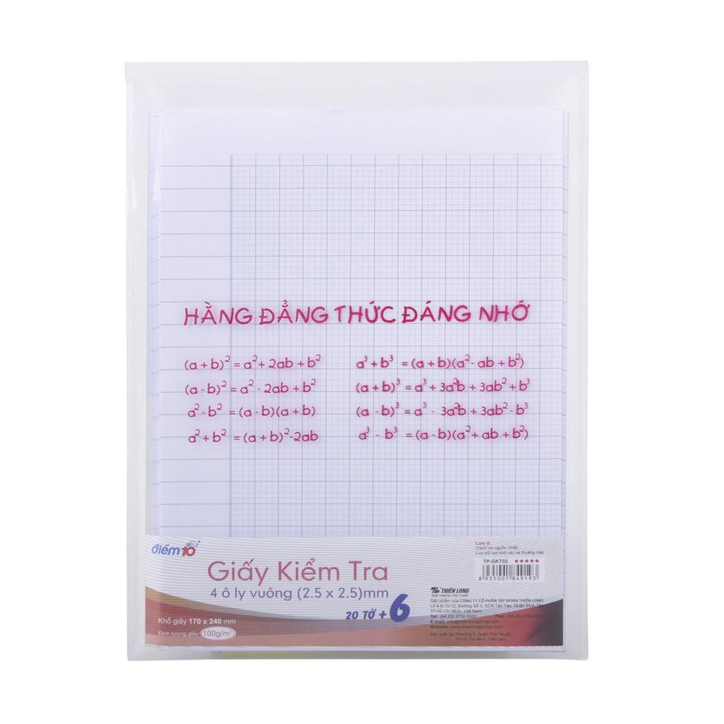 Giấy kiểm tra Điểm 10 TP-GKT02 4 ô ly vuông