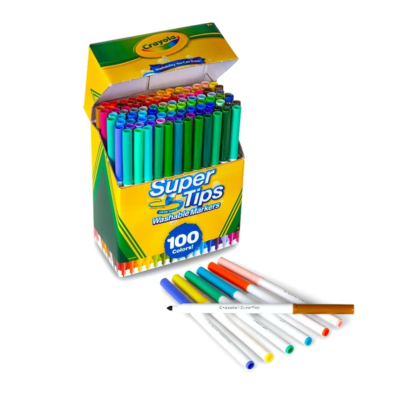 Bộ Bút Lông 100 Màu Super Tips Washable Markers - Crayola 585100