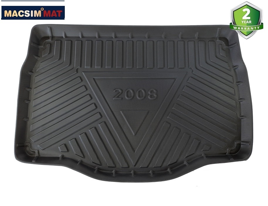 Thảm lót cốp xe ô tô Peugeot 2008/208 2014-nay nhãn hiệu Macsim chất liệu TPV cao cấp màu đen