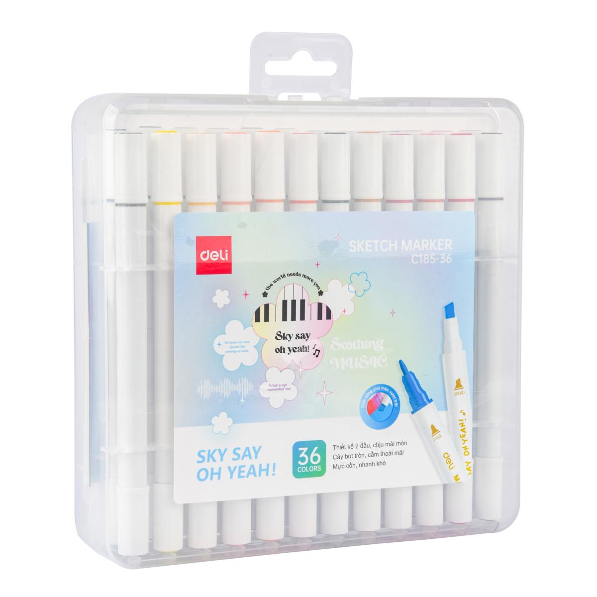 Hộp Bút 36 Màu Deli Sketch Marker - Phiên Bản Sơn Tùng M-TP Giới Hạn - Deli C185-36