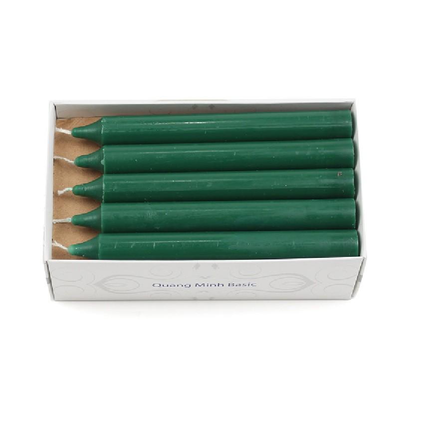 Hộp 15 cây nến thơm thẳng Quang Minh Candle FTRAMART EDC2317 cao 15cm (Xanh rêu đậm)