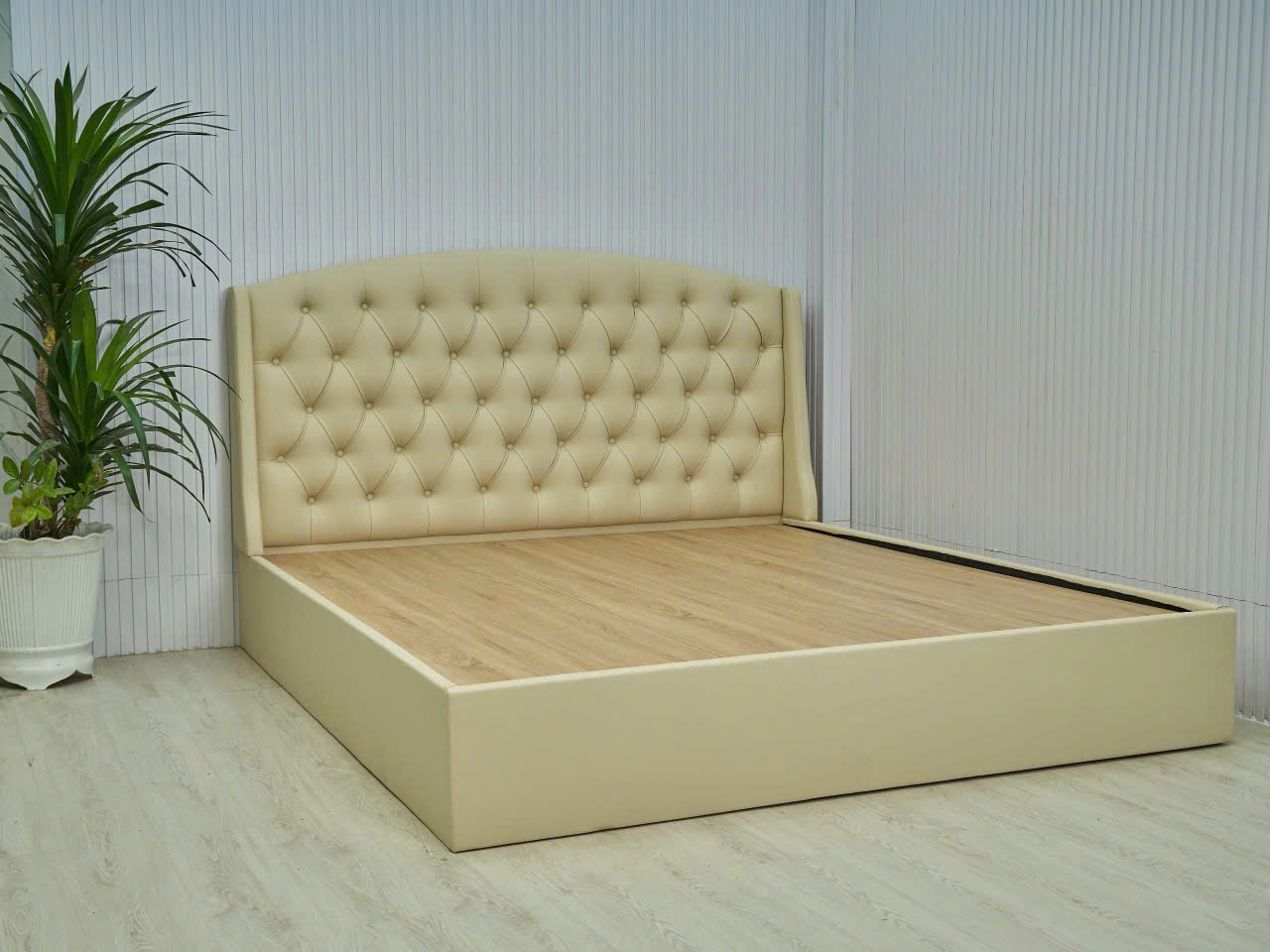Giường ngủ MDF Juno sofa HLMCT bọc nệm lựa chọn màu ván nệm bọc KT 1m6/1m8