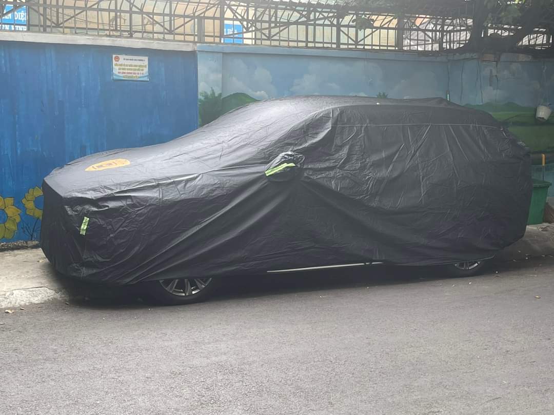 Bạt phủ ô tô Toyota Wigo chất liệu Polyester - màu đen cao cấp MACSIM màu đen - sử dụng trong nhà và ngoài trời