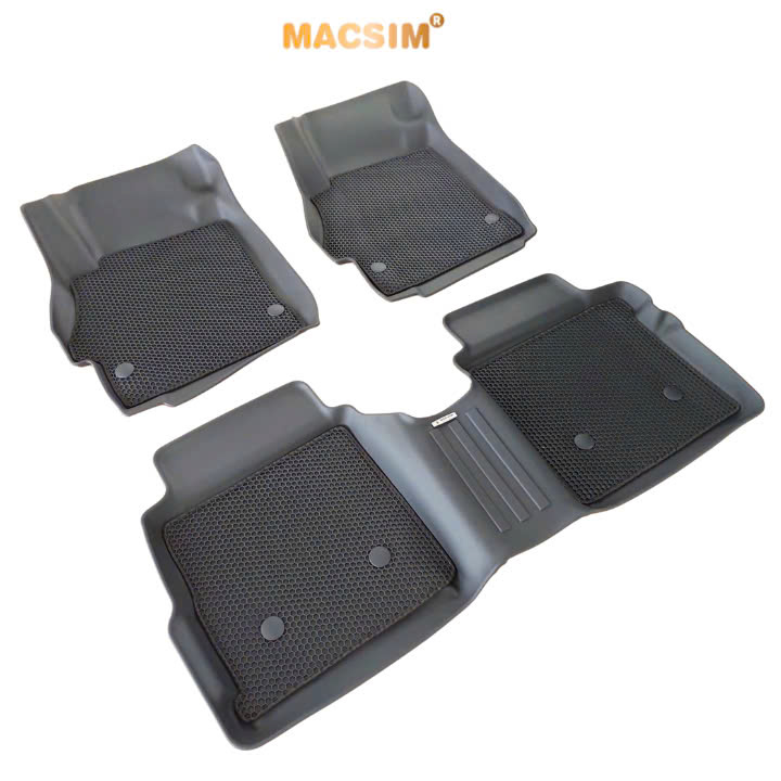 Thảm ô tô sd3 2 lớp dạng lưới lục giác Nissan Almera 2021+ màu đen - bề mặt cao su siêu sạch - Macsim