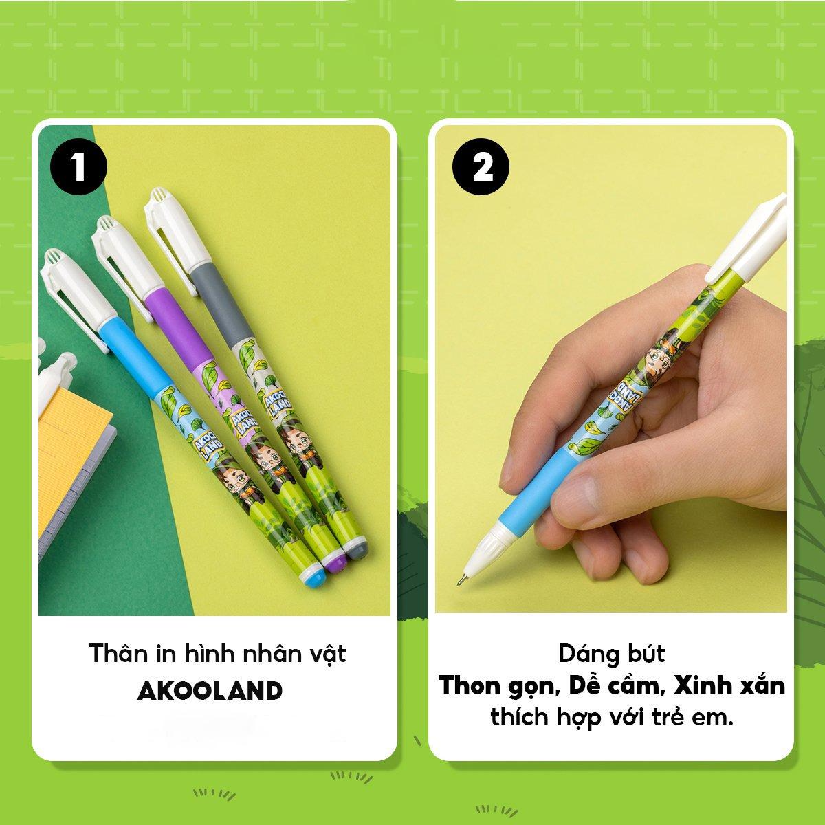 Bút Gel 0.5 mm - Nhân Vật Akooland Tahi - Thiên Long Gel-012/AK - Mực Xanh