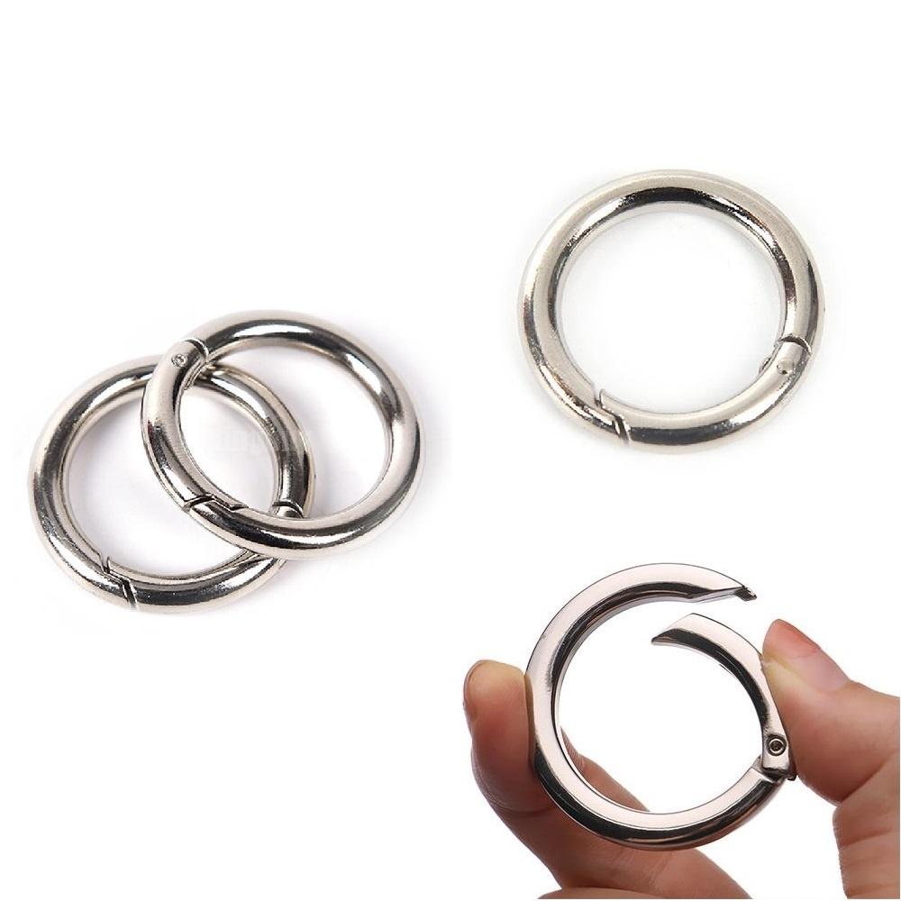 Set 3 Vòng Khoen Tròn Nhỏ, Móc Khuyên Chùm Khóa Trơn Kim Loại Màu Bạc, Móc Chùm Chìa Khóa, Móc Đa Năng - TakyHome 5070