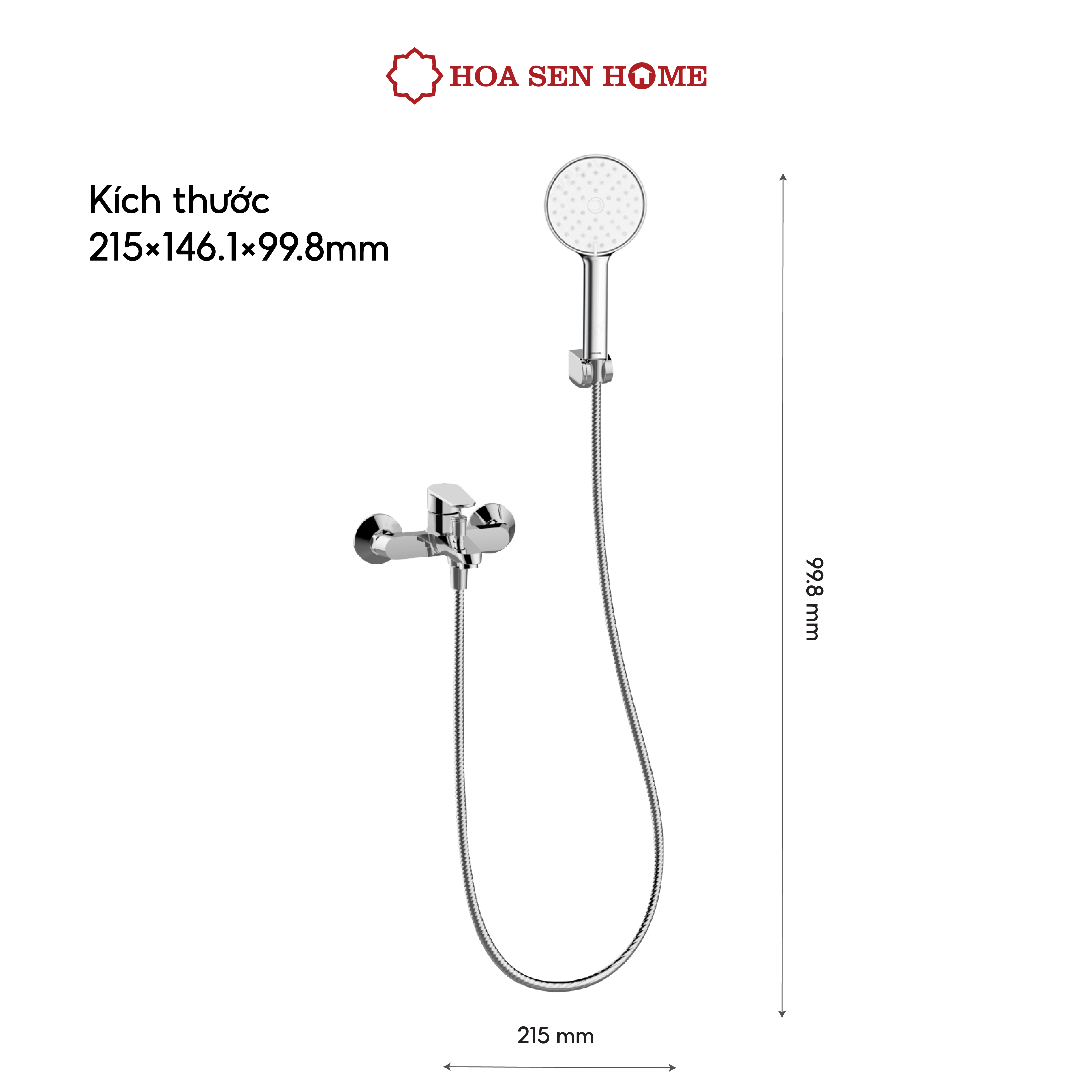 Sen dây TUSLO LUXURY S001 chất liệu đồng thau, công nghệ phun khí tân tiến, tiết kiệm nước - Hoa Sen Home - Hàng chính hãng