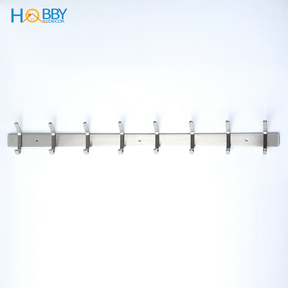 Thanh treo quần áo 8 chấu inox 304 mẫu khoan Hobby Home Decor 8TV137