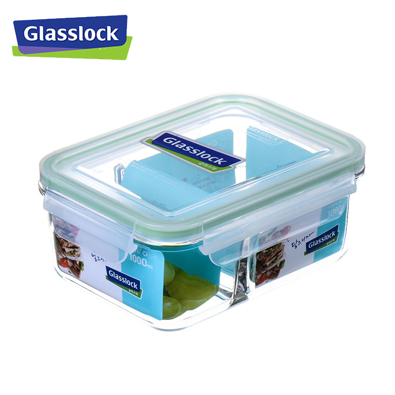 Bộ đựng đồ ăn trưa gồm túi giữ nhiệt + hộp thủy tinh chia ngăn 1000ml + hộp thủy tinh 695ml Lunch71-100