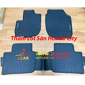 Thảm Lót sàn City 2021, 2022 Thảm sàn Honda City 2021, 2022 Cao su đúc theo xe cao cấp, Mẫu Mới Nissin tổ ong chữ trắng