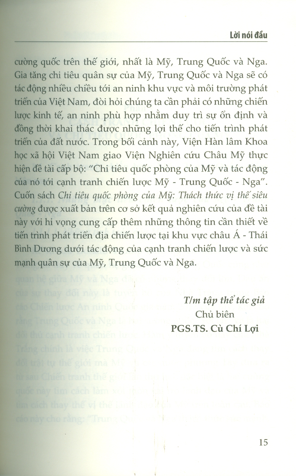 Chi Tiêu Quốc Phòng Của Mỹ Thách Thức Vị Thế Siêu Cường - Cù Chí Lợi chủ biên
