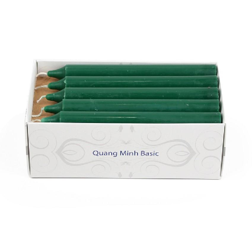 Hộp 15 cây nến thơm thẳng Quang Minh Candle FTRAMART EDC2317 cao 15cm (Xanh rêu đậm)