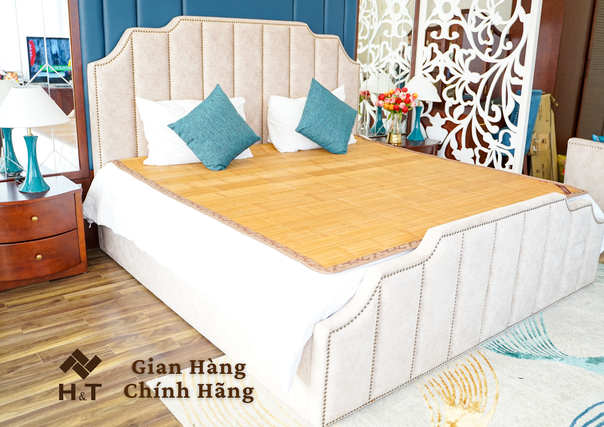Chiếu tăm H&T 1.6 x 2m(Cây thẳng )- Màu vàng Tự Nhiên - Hàng chính hãng H&T - Sản xuất 100% tại Việt Nam