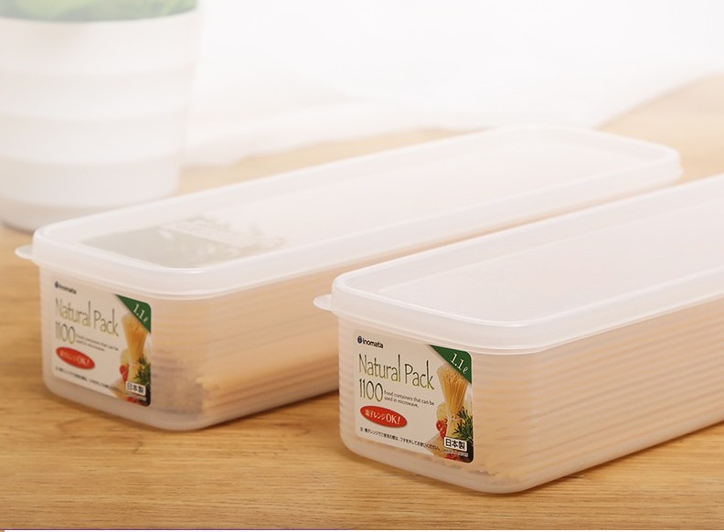 Combo 04 Hộp đựng thực phẩm đa năng Inomata 1100ml, có nắp mềm - Nội địa Nhật Bản