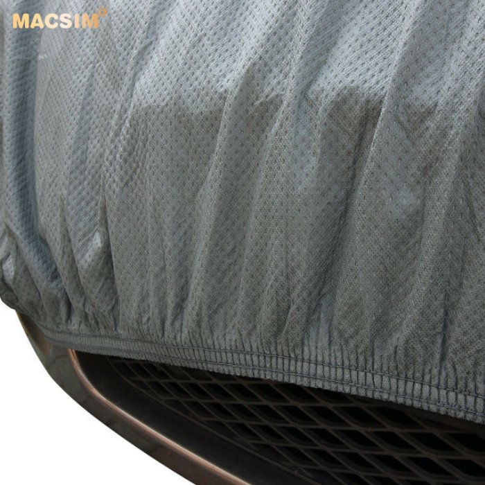 Bạt phủ ô tô chất liệu vải không dệt 4 lớp cao cấp thương hiệu MACSIM dành cho Mazda 2 màu ghi - bạt phủ trong nhà và ngoài trời