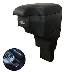 Hộp tỳ tay ô tô, xe hơi cao cấp dùng cho xe Hyundai i10 tích hợp 6 cổng USB (Mã SUSB-i10)