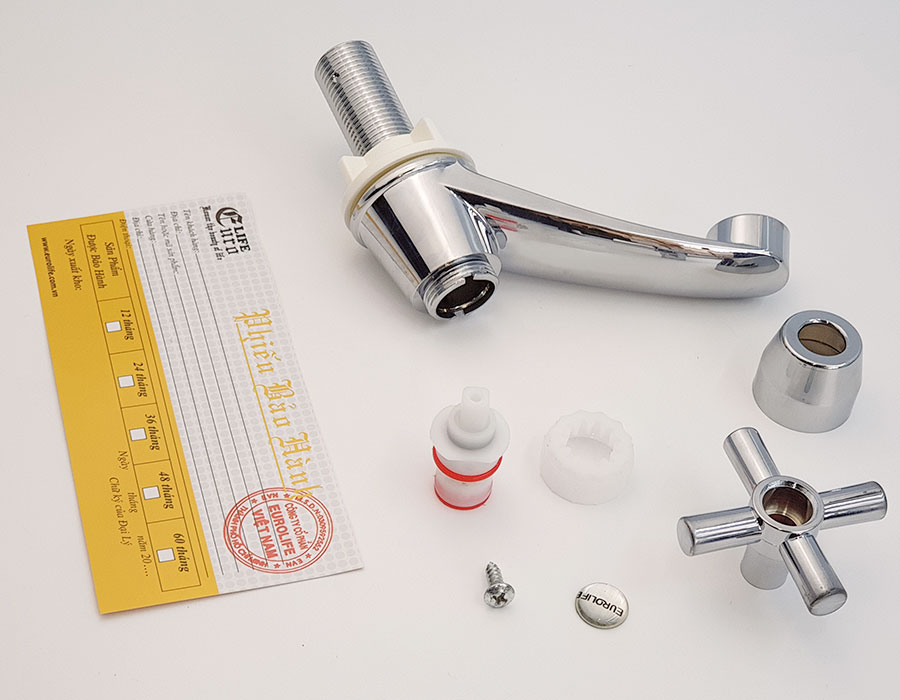Vòi Lavabo lạnh nhựa ABS mạ Chrome Eurolife EL-LA05 (Trắng bạc)
