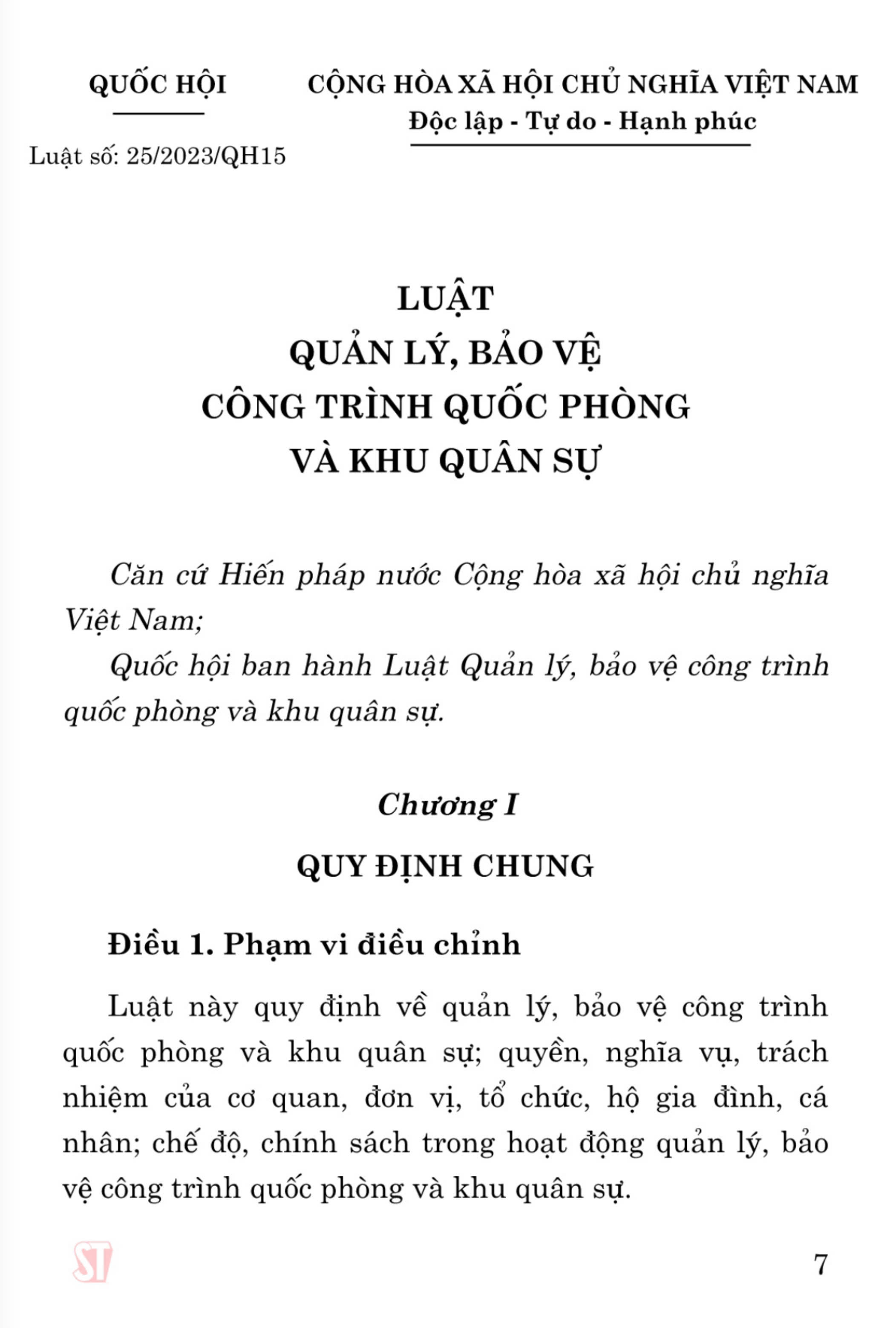 Luật Quản lý, bảo vệ công trình quốc phòng và khu quân sự