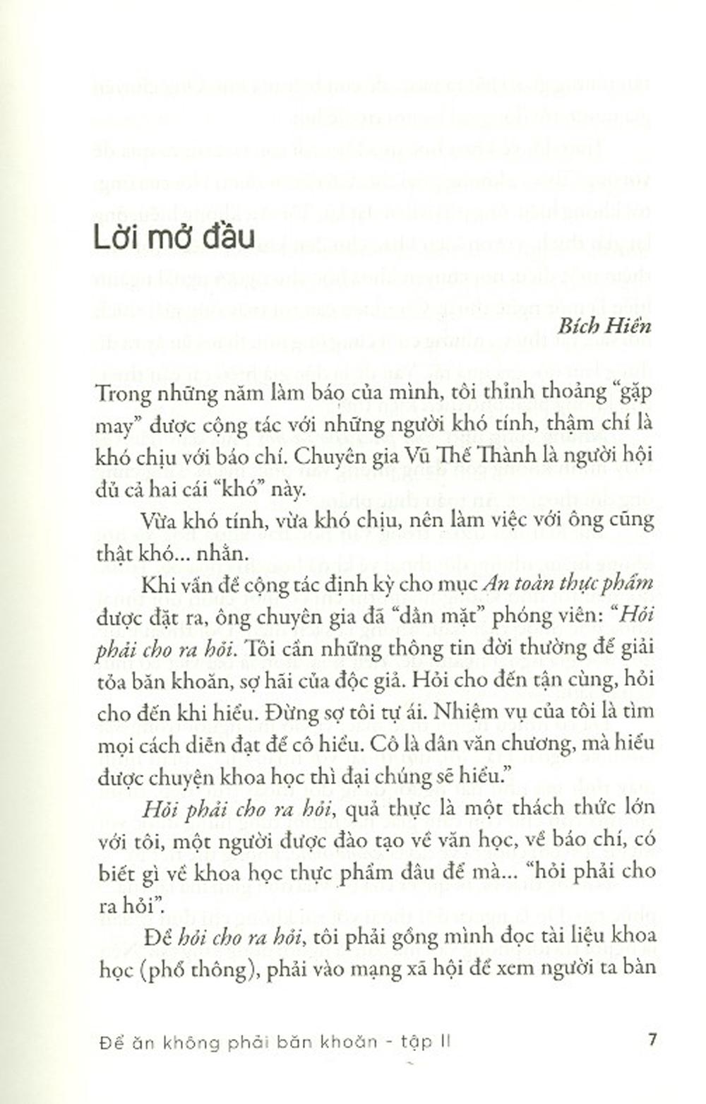 Để Ăn Không Phải Băn Khoăn - Đối Thoại Về An Toàn Thực Phẩm - Tập II