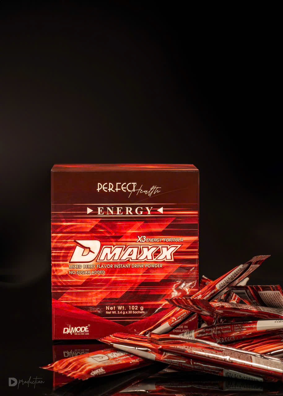 DMAXX thức uống bổ sung vitamin năng lượng không đường DAMODE 25 gói dùng thử màu đỏ