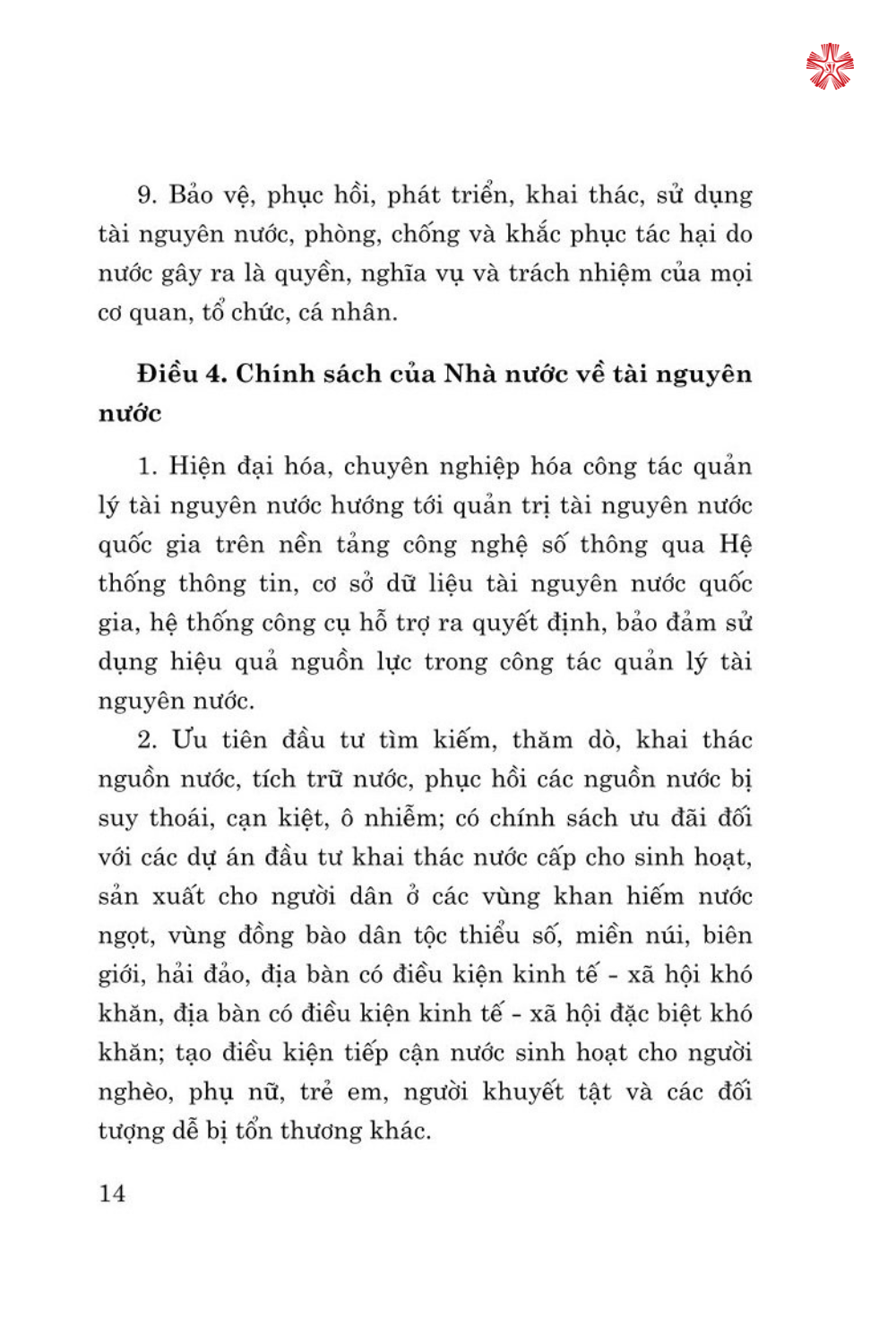 Luật tài nguyên nước ( bản in 2024)