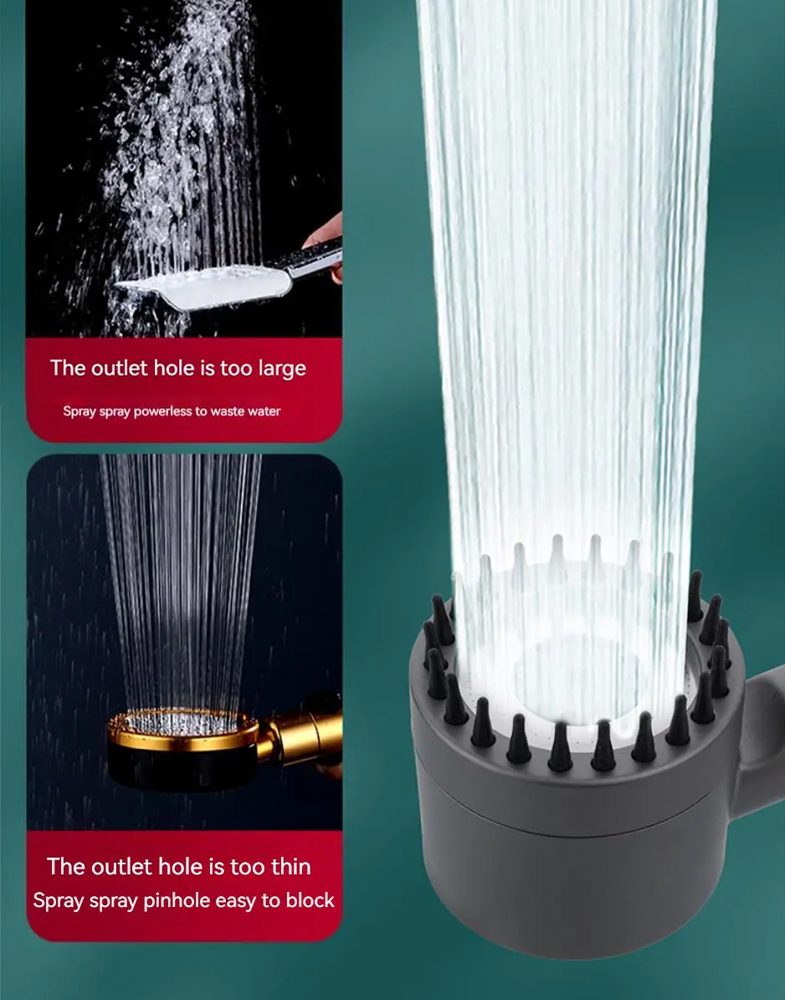 Đầu Bát sen tắm Spa 3 chế độ phun mạnh nhẹ - rất thích (màu titan, có nút on/off)