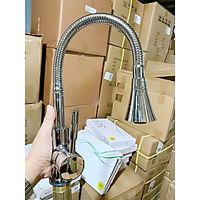 Vòi chậu rửa bát nóng lạnh cần mềm