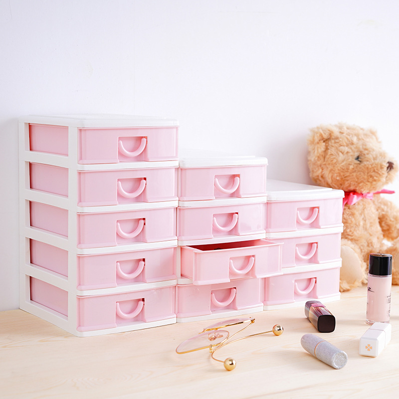 Kệ mỹ phẩm, hộp đựng phụ kiện mini để bàn có ngăn kéo 5 tầng chắc chắn ( tặng kèm hình dán dễ thương) - HENRYSA