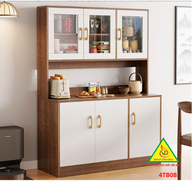 Tủ bếp gia đình gỗ MDF phong cách hiện đại 4TB08 - Nội thất lắp ráp Viendong Adv