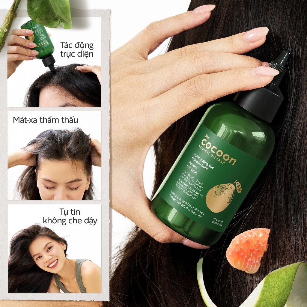 Nước dưỡng tóc tinh dầu bưởi Cocoon 140ml - 310ml