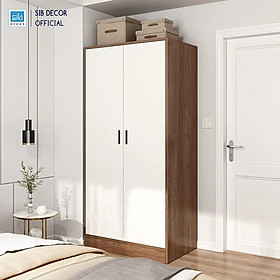 Tủ Quần Áo Đơn Giản SIB Decor Màu Trắng Phối Walnut TA17