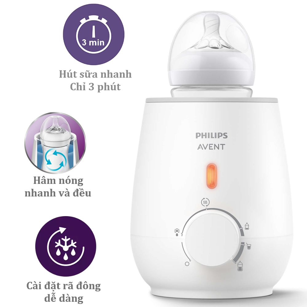 Máy hâm sữa và thức ăn siêu tốc Philips Avent SCF355/07