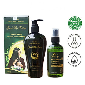 Dầu gội Thanh Mộc Hương 350ml Tặng chai Xịt dưỡng tóc Tabaha 120ml ngăn rụng tóc