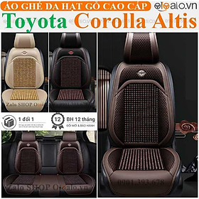 Áo trùm lót bọc ghế da xe ô tô Toyota Corolla Altis da hạt gỗ tự nhiên CAO CẤP