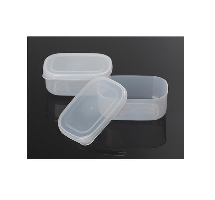 Set 02 hộp thực phẩm chữ nhật, nắp mềm 280ml, làm từ nhựa PP cao cấp không chứa các hoạt chất gây hại - nội địa Nhật Bản