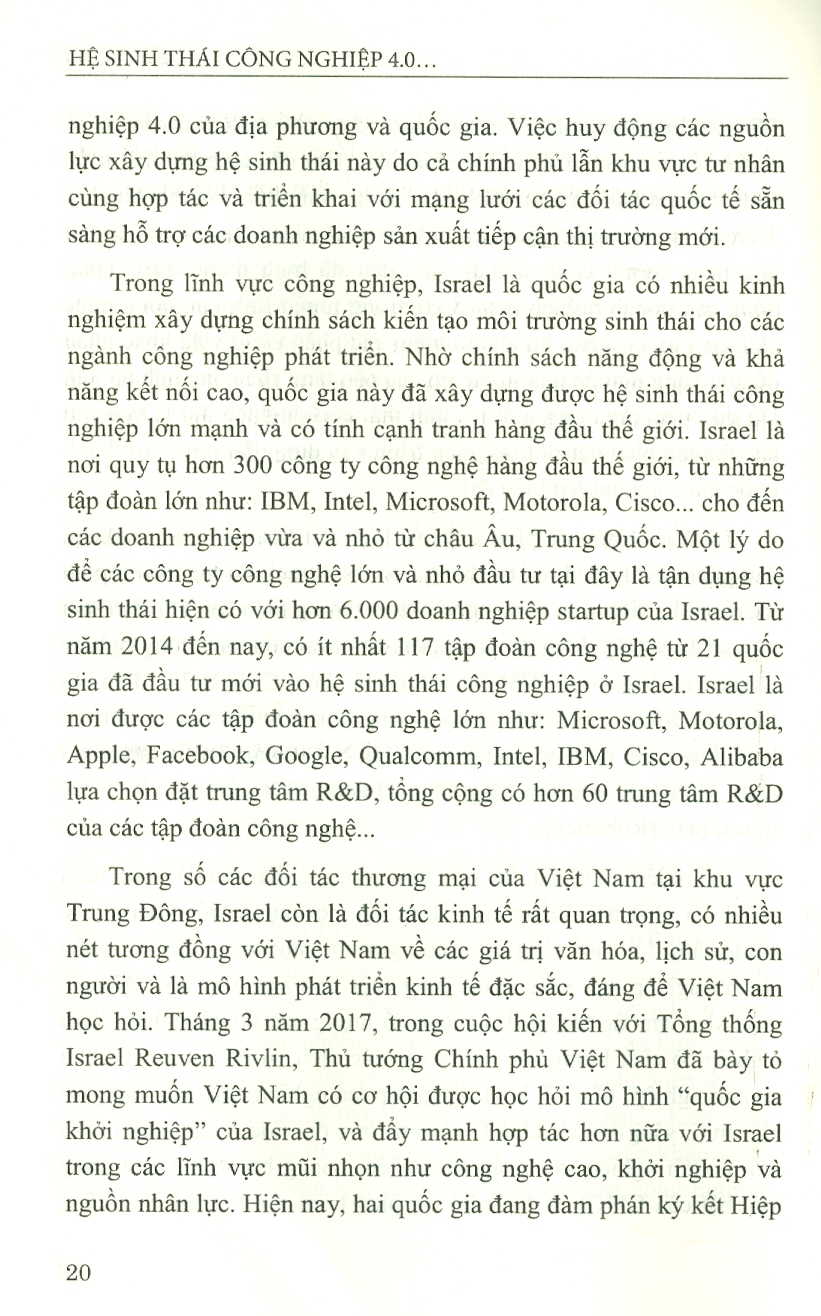 Hệ Sinh Thái Công Nghiệp 4.0 - Nghiên Cứu Trường Hợp Israel Và Gợi Mở Cho Việt Nam (Sách chuyên khảo)