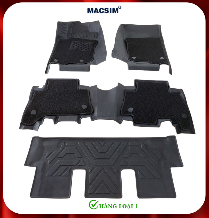 Thảm lót sàn ô tô 2 lớp cao cấp dành cho xe TOYOTA PRADO 2010+ (sd) nhãn hiệu Macsim chất liệu TPE màu đen