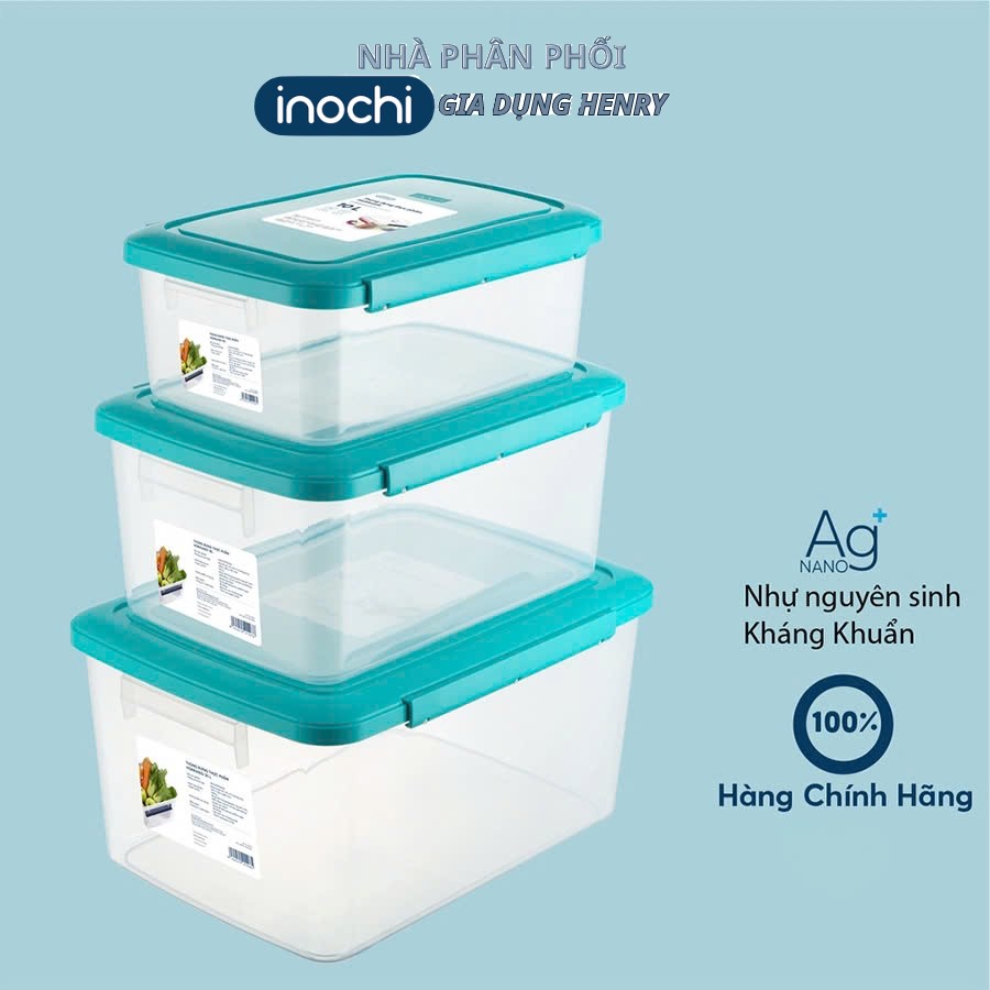 Thùng nhựa trong suốt có nắp Hokkaido Inochi 10L - 18L - 30L đựng đồ, thực phẩm các loại - Nhựa PP nguyên sinh an toàn chắc chắn