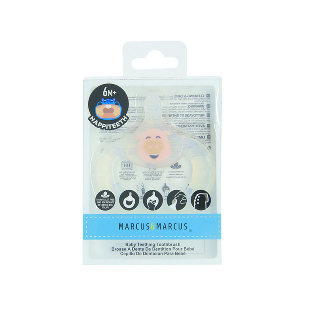 Bàn chải đánh răng kiêm gặm nướu silicon cho bé Marcus & Marcus, từ 6 tháng - Pokey