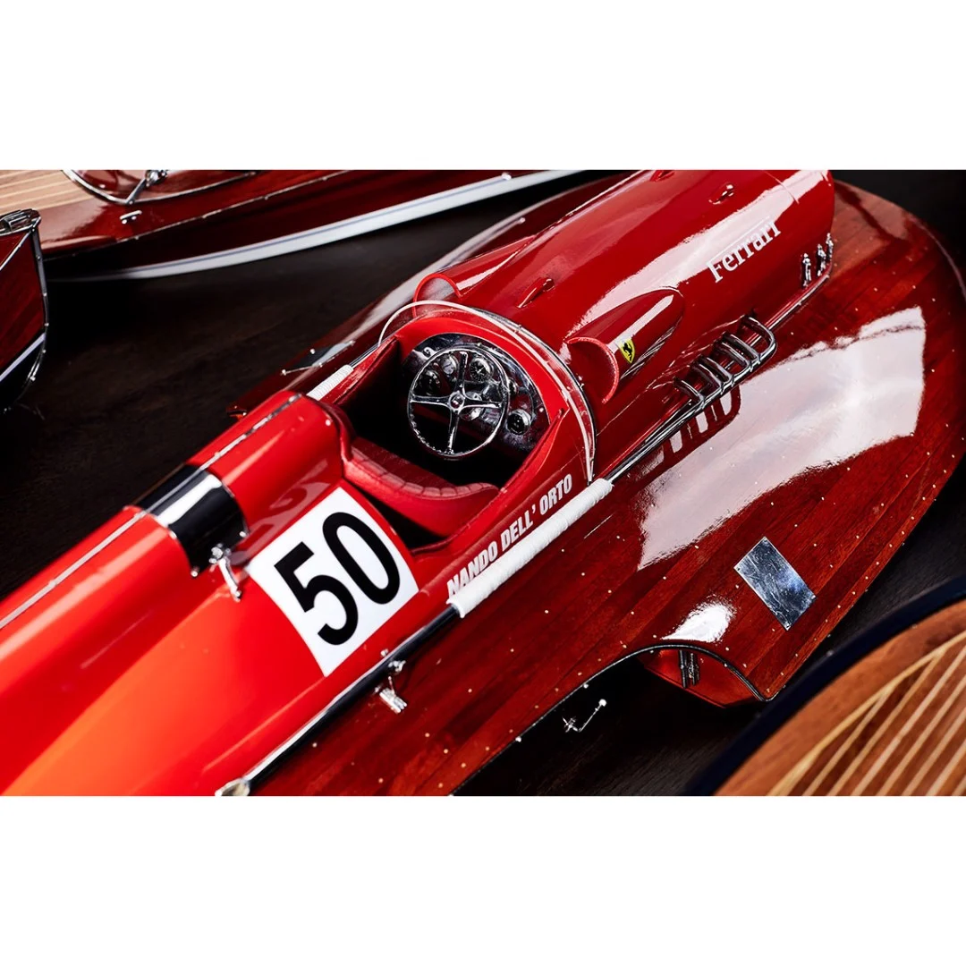 Mô hình cano FERRARI cao cấp, mô hình thuyền gỗ tự nhiên sang trọng lắp ráp sẵn 1st FURNITURE