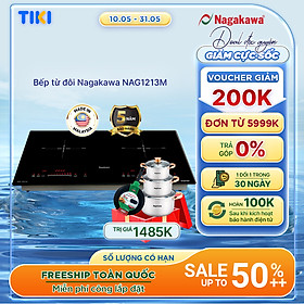 Miễn phí giao lắp toàn quốc - Bếp Đôi Điện Từ Inverter Nagakawa NAG1202M - Bảo hành 5 năm - Made in Malaysia - Hàng Chính Hãng