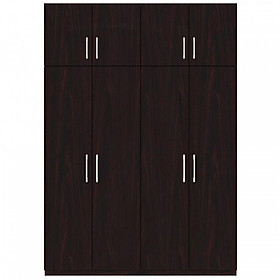 Tủ quần áo gỗ MDF Tundo 4 cánh 3 ngăn đứng màu nâu đậm 200 x 55  x 260cm