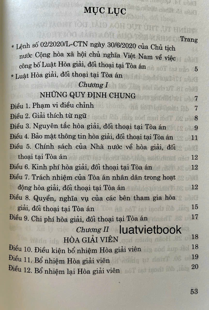 Luật Hoà Giải, Đối Thoại Tại Toà Án